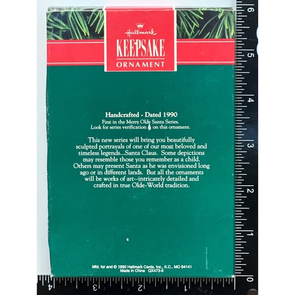 1990 HALLMARK KEEPSAKE ORNAMENT QX473-6 MERRY OLDE SANTA COLLECTOR SERIES - Picture 2 of 6